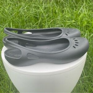 Crocs Sandals Womens 10 Malindi Slingback Black Croslite Flats Slip On Shoes